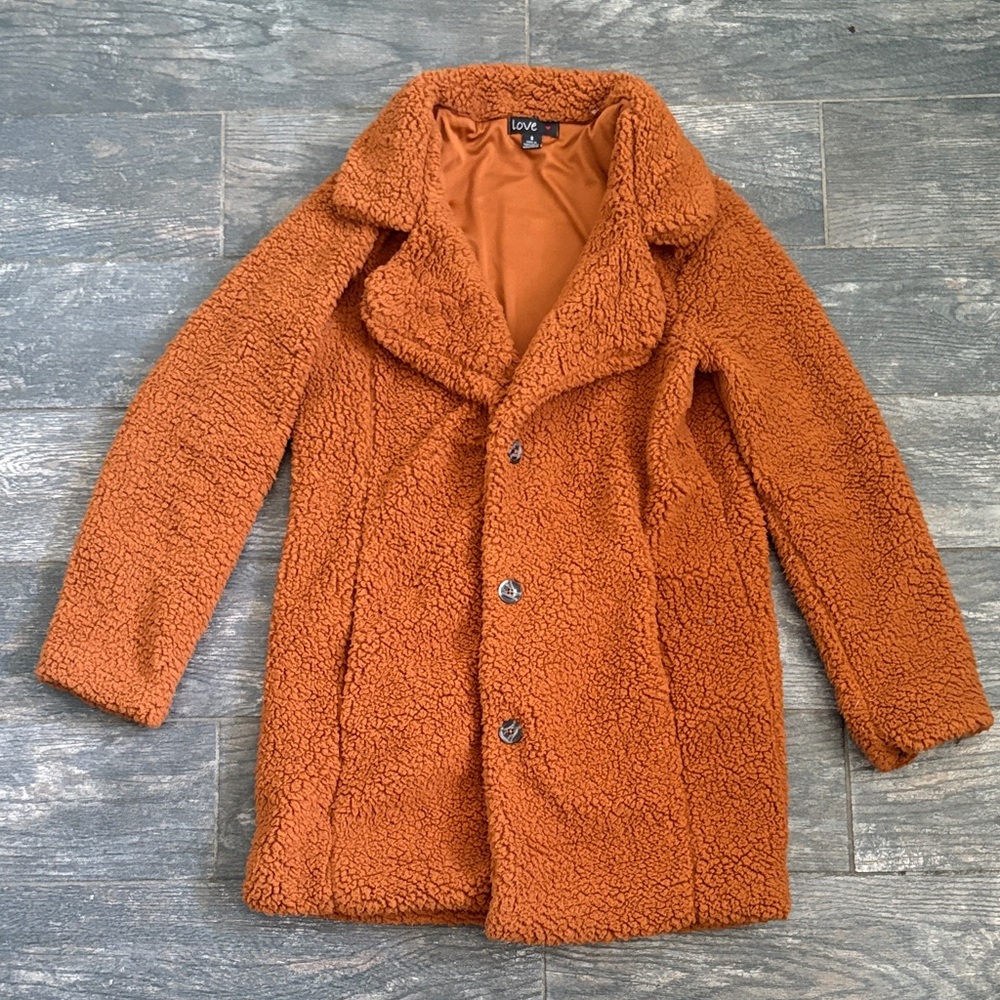 Chestnut Teddy Sherpa Borg Coat